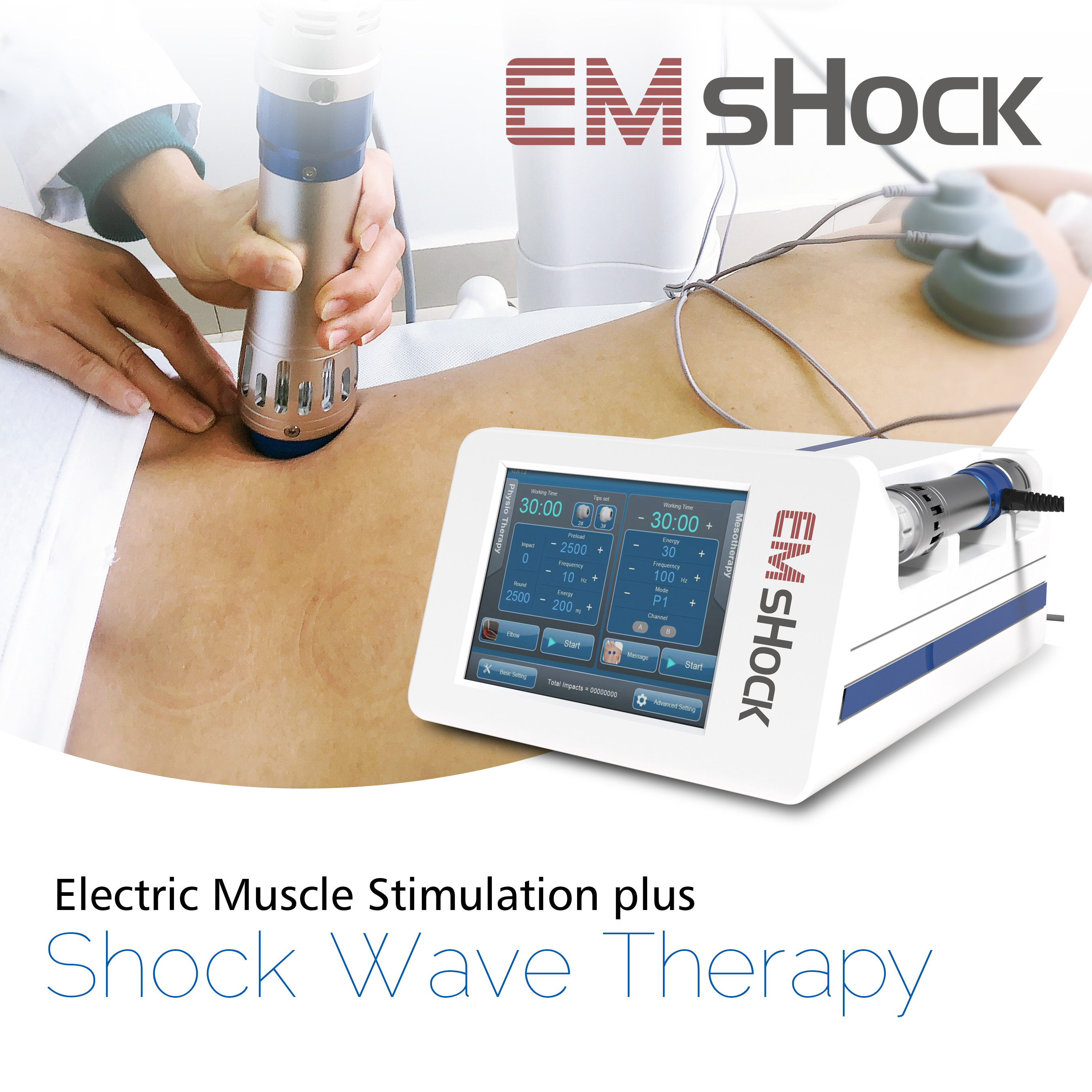 Dubbele de Machineschokgolf EMS van de Kanaal Fysio Elektromagnetische Therapie voor Pijnbeheer