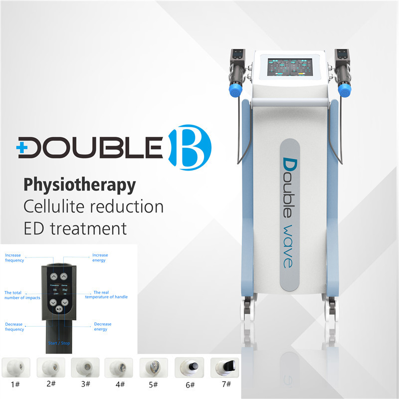 De blauwe Witte Lage Machine van de de Schokgolftherapie van Intensiteits Dubbele Chanel 14Pcs Extracorporeal voor de Behandeling en Tendonitis van ED